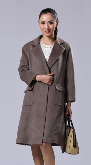 European style long wool overcoat for ladies