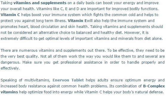 Take vitamins and supplements to protect your health