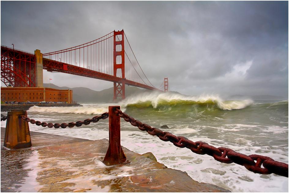 Golden Gate Bridge after rain